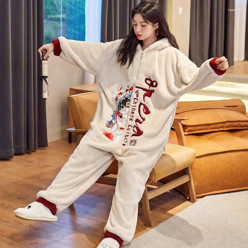 Womens Sleepwear Cartoon Animal One Piece Pajamas Plus Size Cute Thickened  Jumpsuit Winter Warm Hooded Bodysuit For Women From 51,22 €