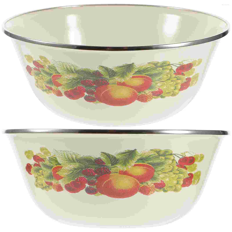 Dinnerware Sets Chinese Style Enamel Bowl Storage Containers Noodle Bowls Soup Fresh Keeping Salad