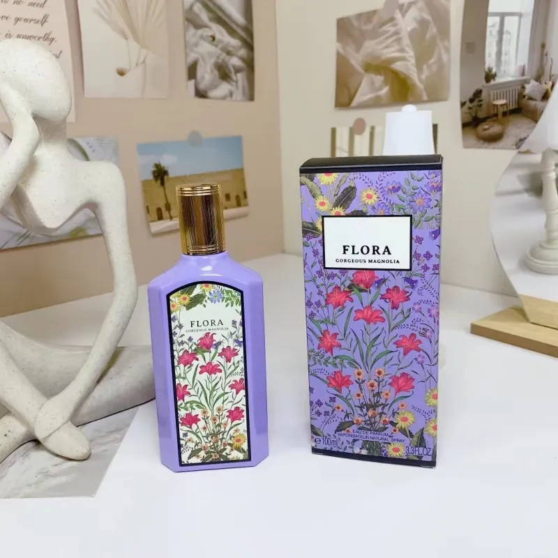 Lüks Tasarımcı Flora Kadınlar İçin Muhteşem Manolya Parfüm Yasemin 100ml Gardenia Parfum Kokusu Uzun Kalıcı Koku Kız Kadın Çiçek Çiçek kokusu Sprey Köln