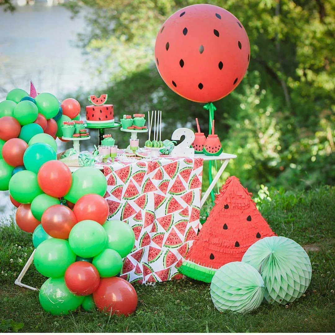 Sweet Summer Party Decorations: Watermelon Cake Topper, Banner