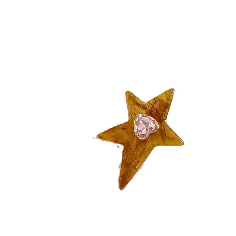 6cm Star Irregular STARPIN CRISTALES COLORITO de estilo dulce All-Match Barrettes Chicas Resin Bang Clip de bandeo Nuevo