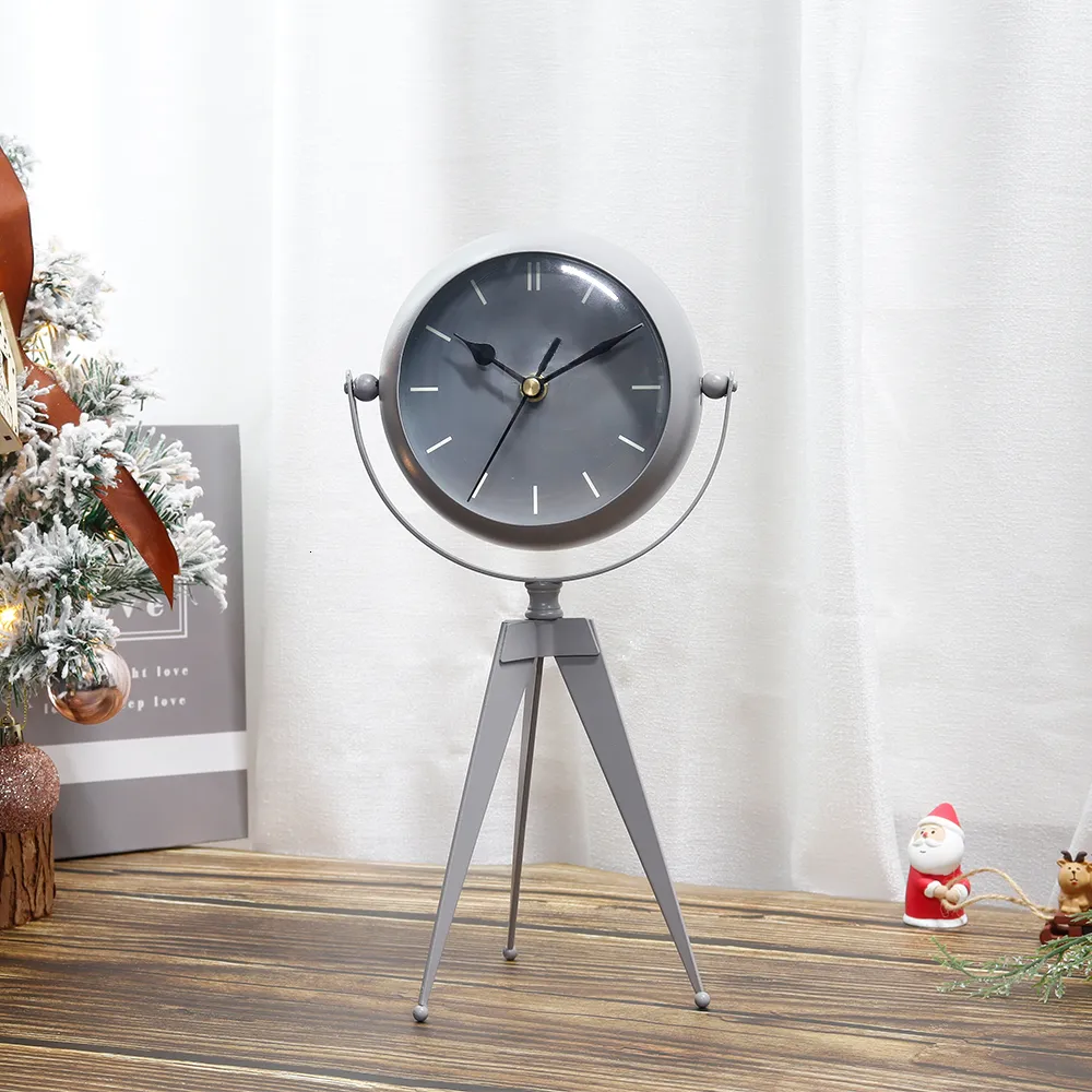 Desk Table Clocks Metal Clock Desk Clock Battery Operated Decorative Table Clock Alarm Clock for Living Room Bedside Bedroom Desktop Decoration 230814