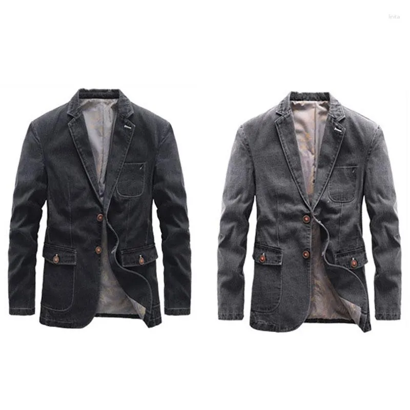 Abiti da uomo primaverilo autunno slim fit abito blazer smart casual maschera jeans giacca esterna abbondante bottoni decorativi multipocchi