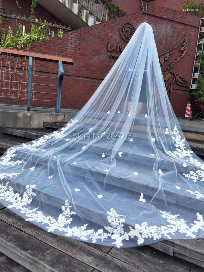 Royal Veil with Embroidery - Single Layer
