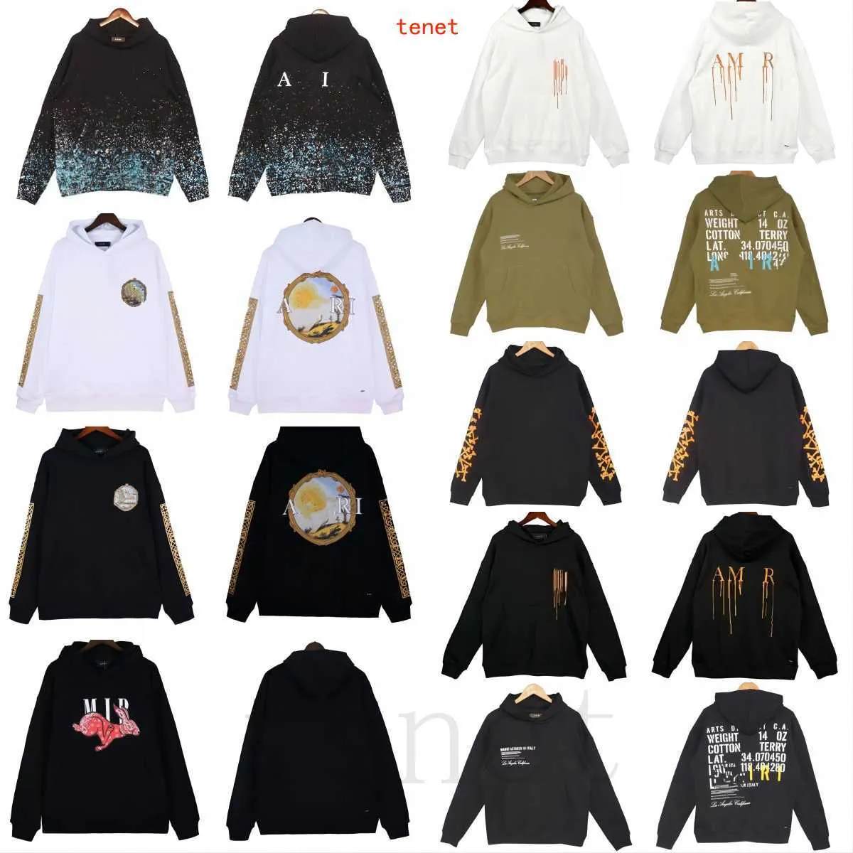 Designer Fashion Luxury Amires Sweat à capuche à capuche All Star Top Sweatshirt Lettre de mode Speckler Jogging Menging's and Women's Pullover Amari Sweat à capuche multiples styles comme