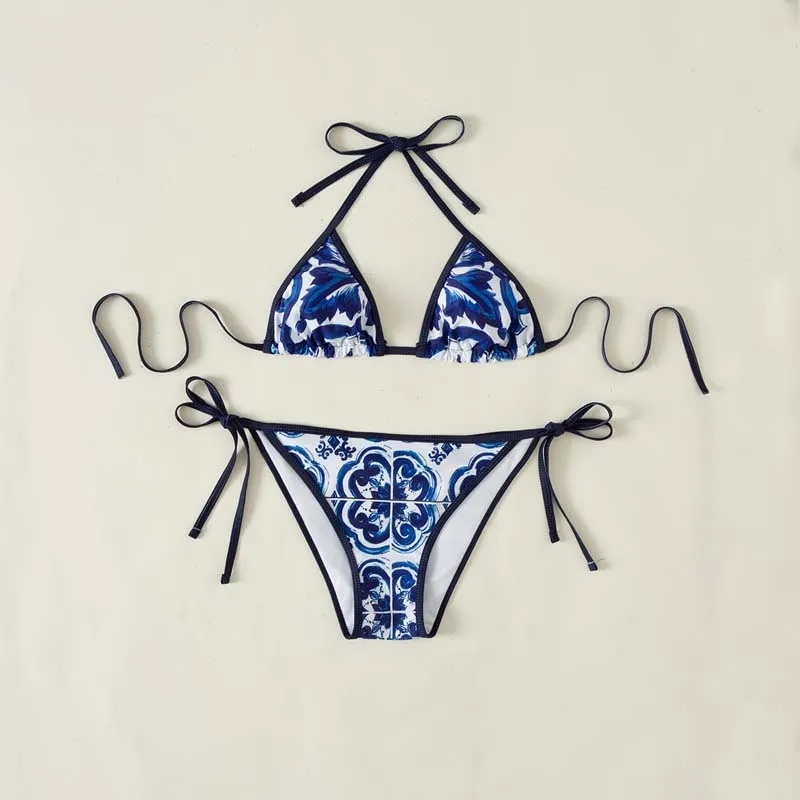 Moda bikini lingerie designer donna qualità costumi da bagno estivi materiale in nylon retro sottile LBPU