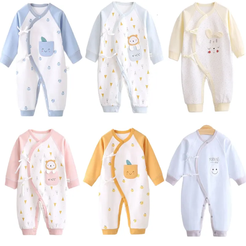 Rompers baby herfstkleding 0 tot 3 maanden babymeisjes rompers katoenen jumpsuitkleding geboren babyjongen pyjama's kleding 230812