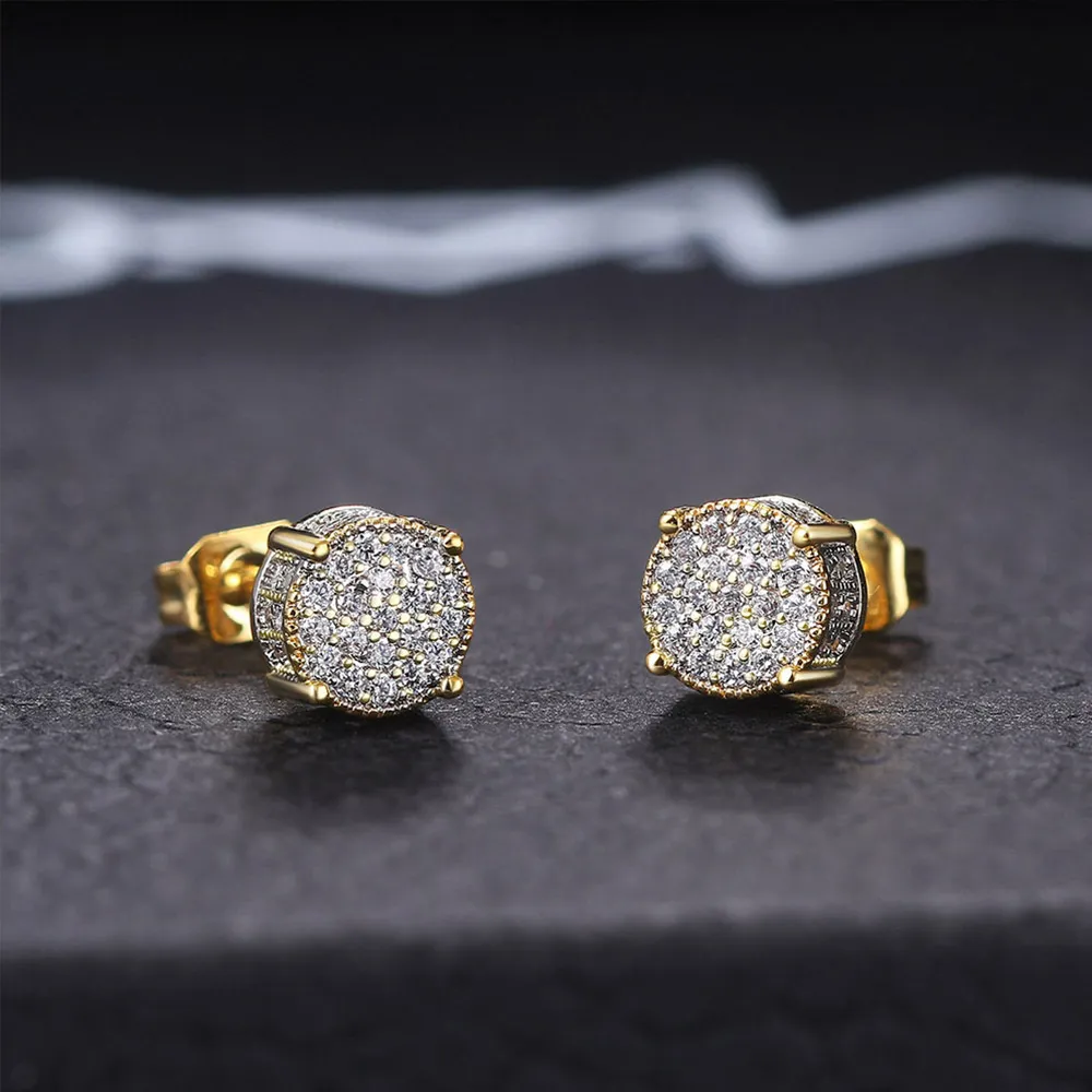 Hiphop Jewelry Wholesale, Round Cut Simulated Diamond Stud