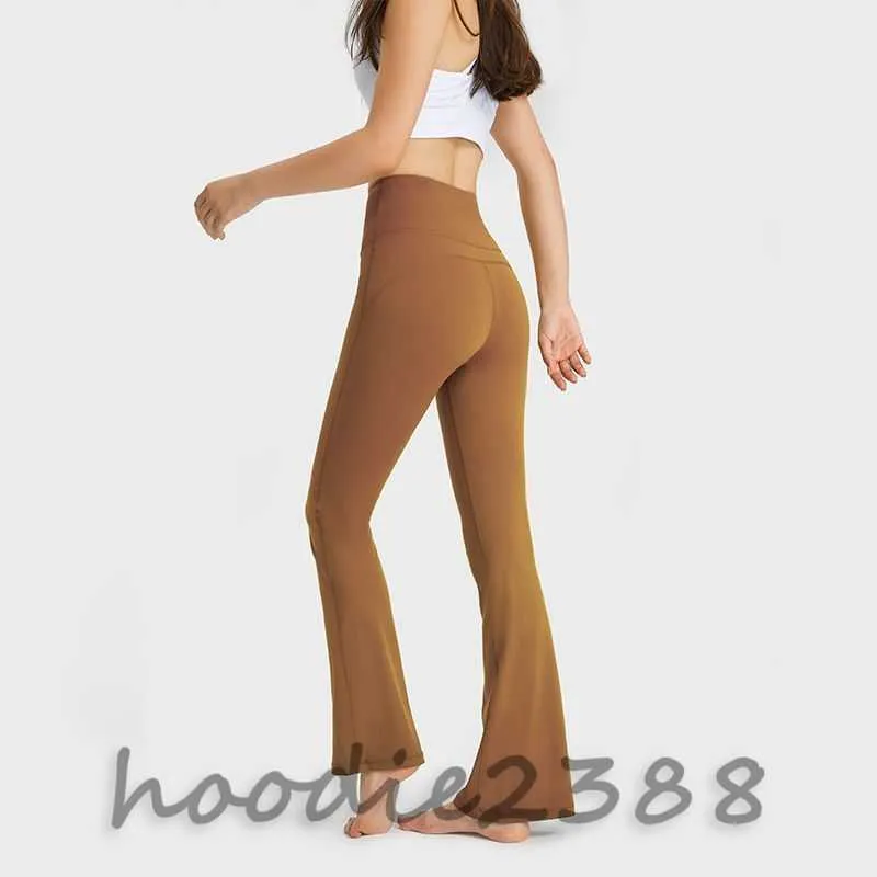 Brown with other colors lulus designer Yoga bell pants original factory with elevated waist high elastic hip lift running fitness sports wide foot casual pants