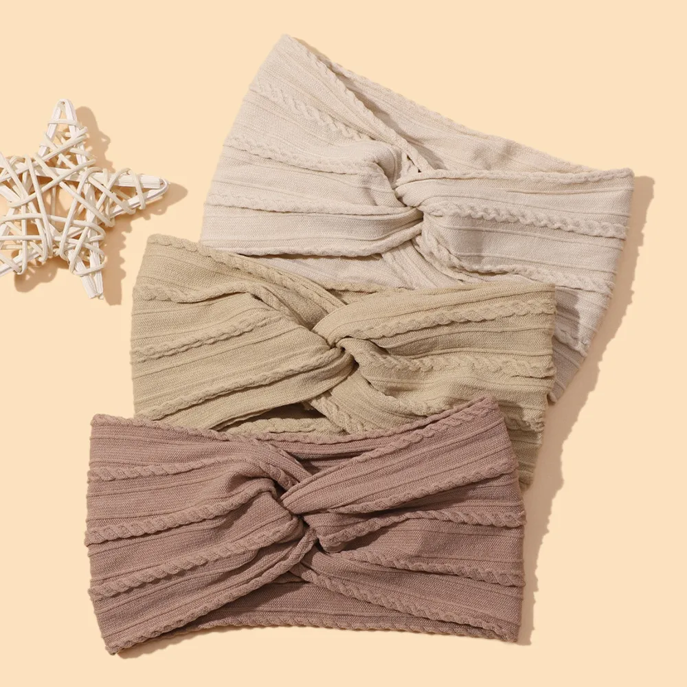 Baby Girls Turban Knit Knit Pałąk dla dzieci dziewczęta Elastyczne opaski do włosów miękkie bandaże noworodki
