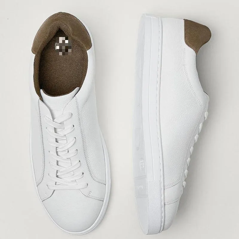 Klänningskor stil platt sula mäns äkta läder vita blandade färger casual laceup sneakers zapatillas hombre loafers 230812
