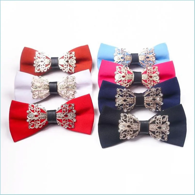 Szyi więzi Mężczyzny Coton Bowknot moda motyl impreza muszka dla męskich garnitury akcesoria Bowtie 3647 Q2 Drop dostawa dh3qu