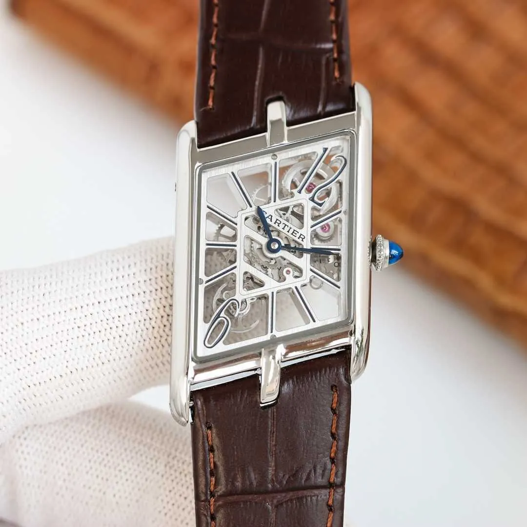High Quality Tank Designer Mens Skeleton Watch With Automatic