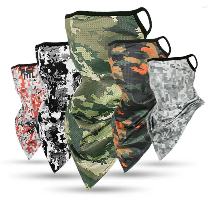 Bandanas mimetico serie di mimeti di seta sport bandana bandana a pendente maschera per maschera gambings ciottolo coprire la fascia di pesca che corre escursionismo