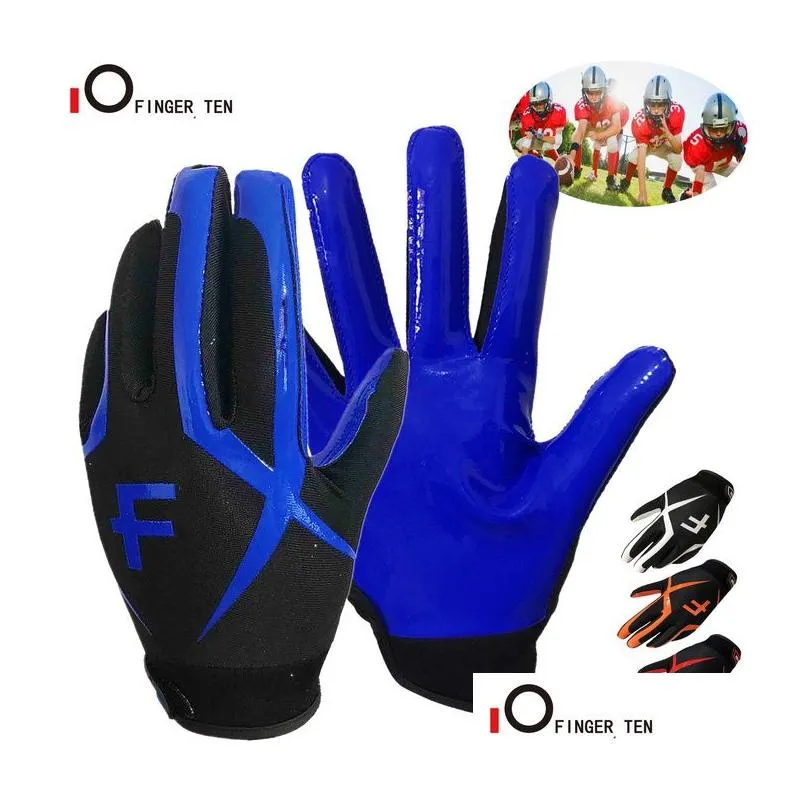 Sports Gloves Professional Youth Kids American Football Receiver Outdoor Sport Cam Rugby Glove For Boys Girls Age 5-14 221010 Drop D Dhrd5