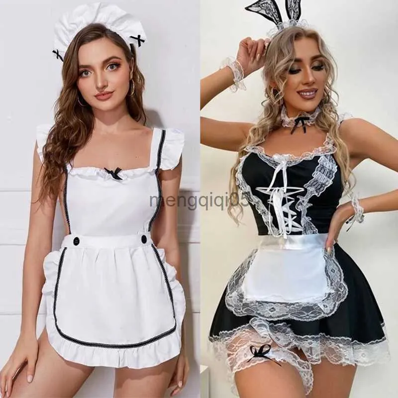 Sexy set sexy schoolmeisje cosplay komt sexi lenceria erotische lingerie sexy lingerie babydoll meid verpleegster cosplay uniform kanten jurk hkd230814