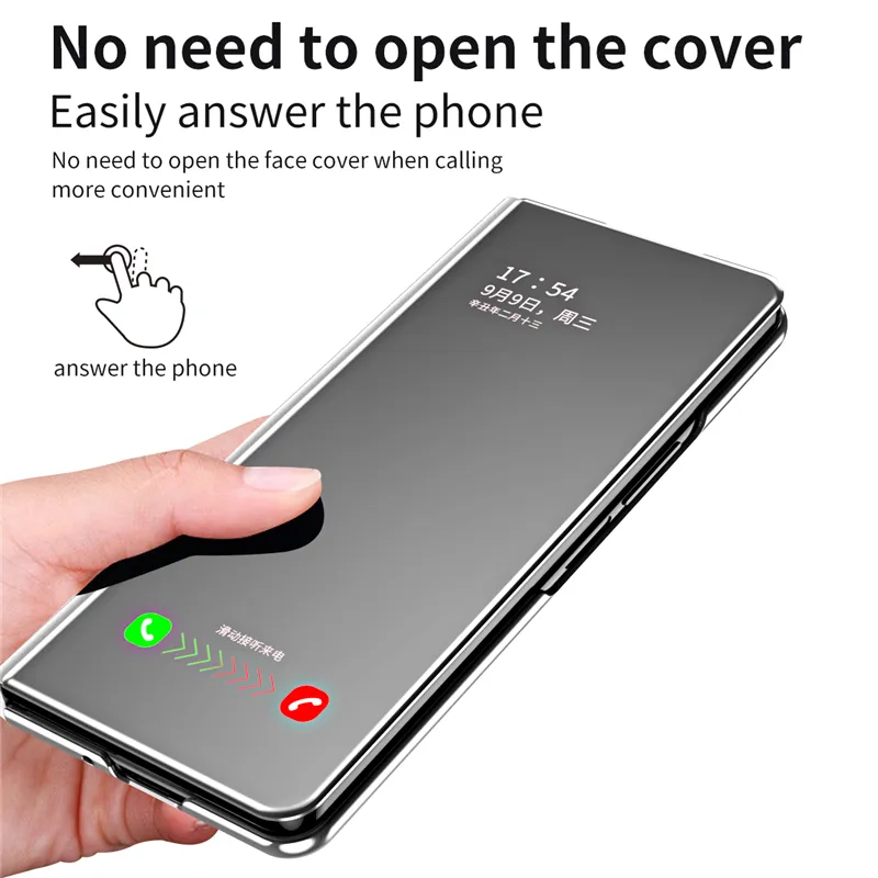 Luxury Magnetic Folio Plating Vogue Phone Case för Samsung Galaxy Folding Z Fold5 Fold4 Fold3 Fold2 5G Full Protective Mirror Leather Plånbok Kickstand Fold Shell