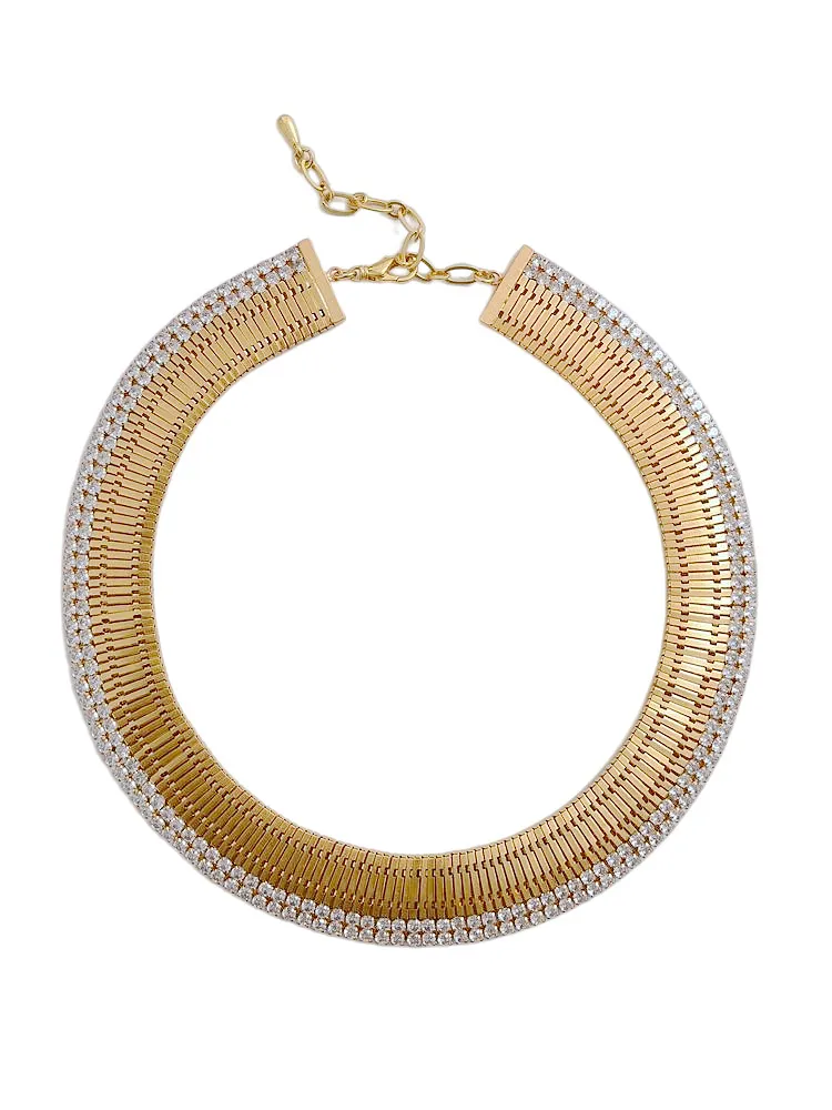 Vintage Choker Halskette für Frauen Metall Gold Diamanten übertrieben Ketten Schmuck Frauen Persönlichkeit Luxus Halsketten