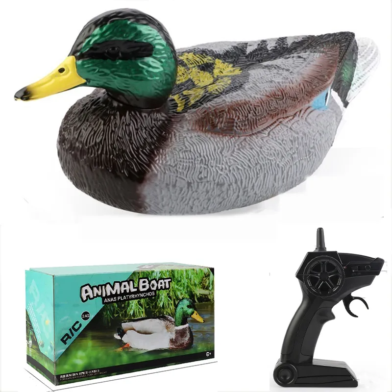 ElectricRC Animals 24G RC Simulation Duck Rechargeable Remote Control High Speed Speedboat Outdoor Water Creative Animal Model Ship Kids Toy Gift 230814