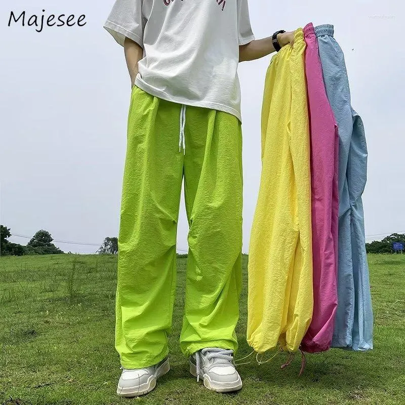 Pantalons masculins Hommes décontractés harajuku lâches unisexes pantalons de cargaison américains streetwear couleurs de bonbons vintage pantalones tactiques vêtements y2k