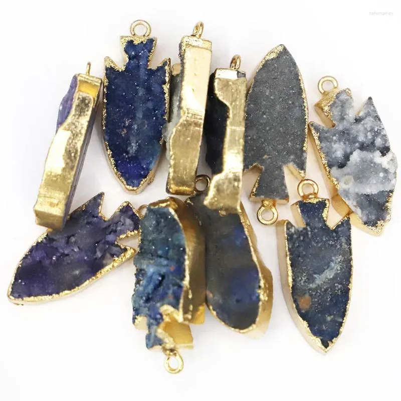 Colliers pendants en grappe de dents de cristal de pierre naturelle Collier rugueux minéral guérison mode joaille accessoire en gros 6pcs
