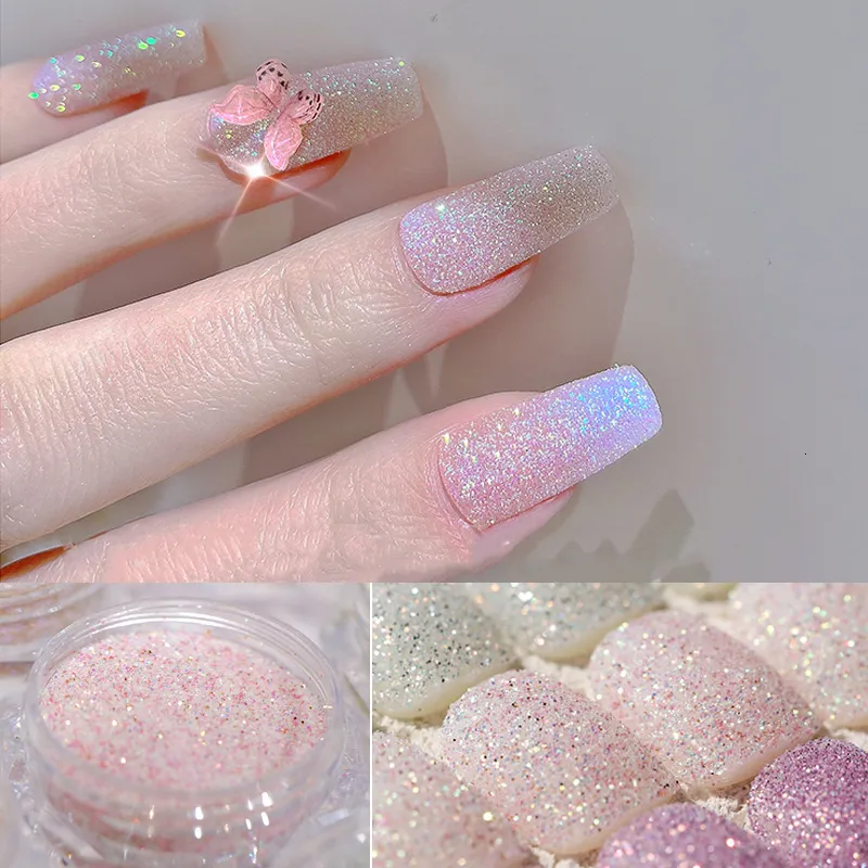 Glitter da unha 1 caixa de pó refletivo cromo pigmento iridescente lantejoulas de cristal uv unhas unhas de arte decoração 230814