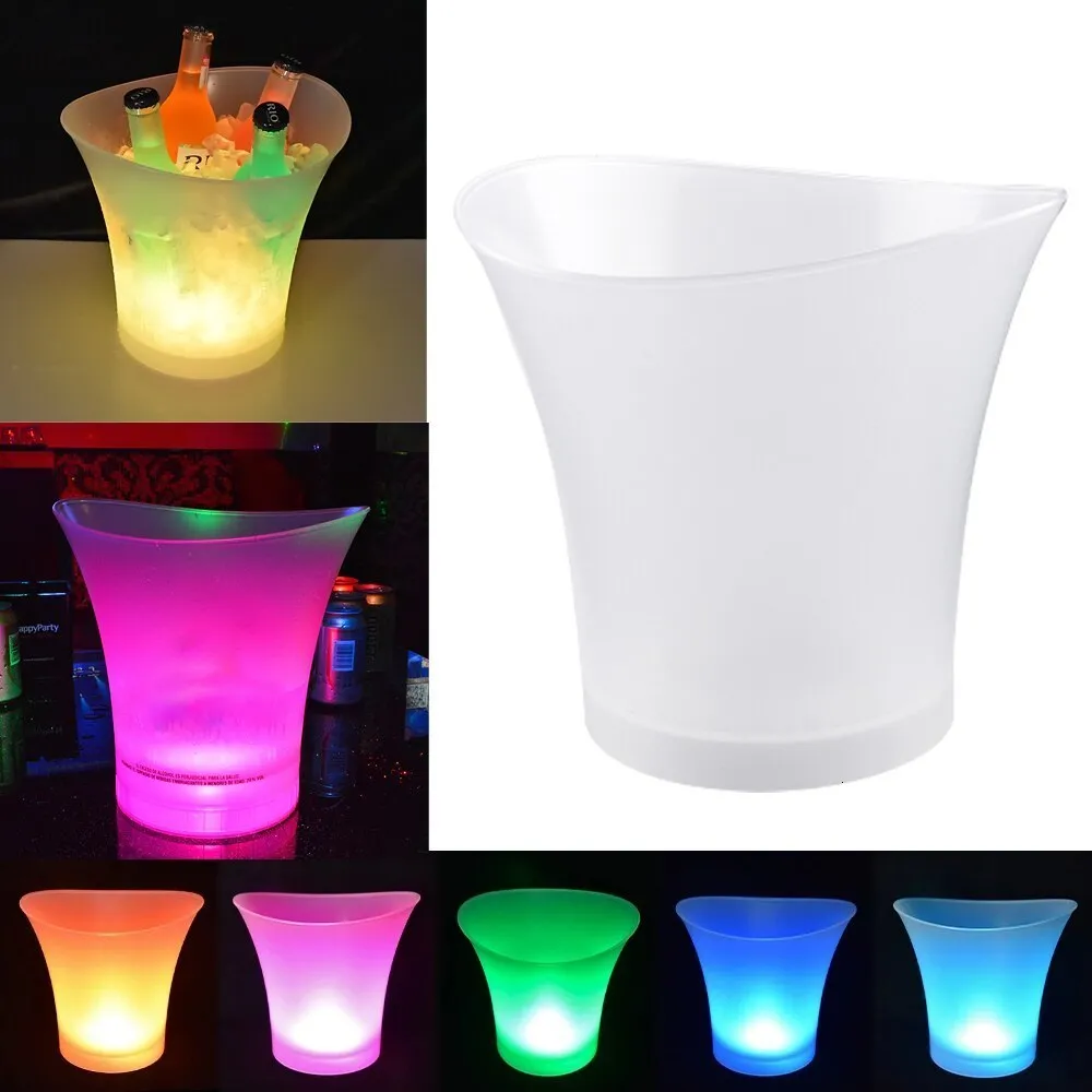 5L RGB Waterproof Ice Led Ice Bucket Cooler With LED Colorful Light For