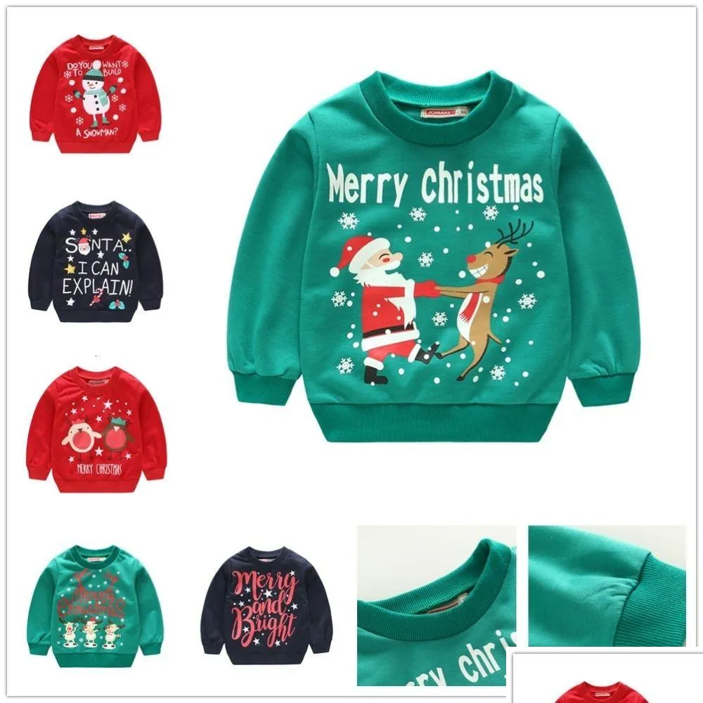 Hoodies Sweatshirts Baby Boys Children Clothes Christmas Costumes Cotton Kids T-Shirts Sweater Girls Jumpers Blouse Plover Jersey Dhack