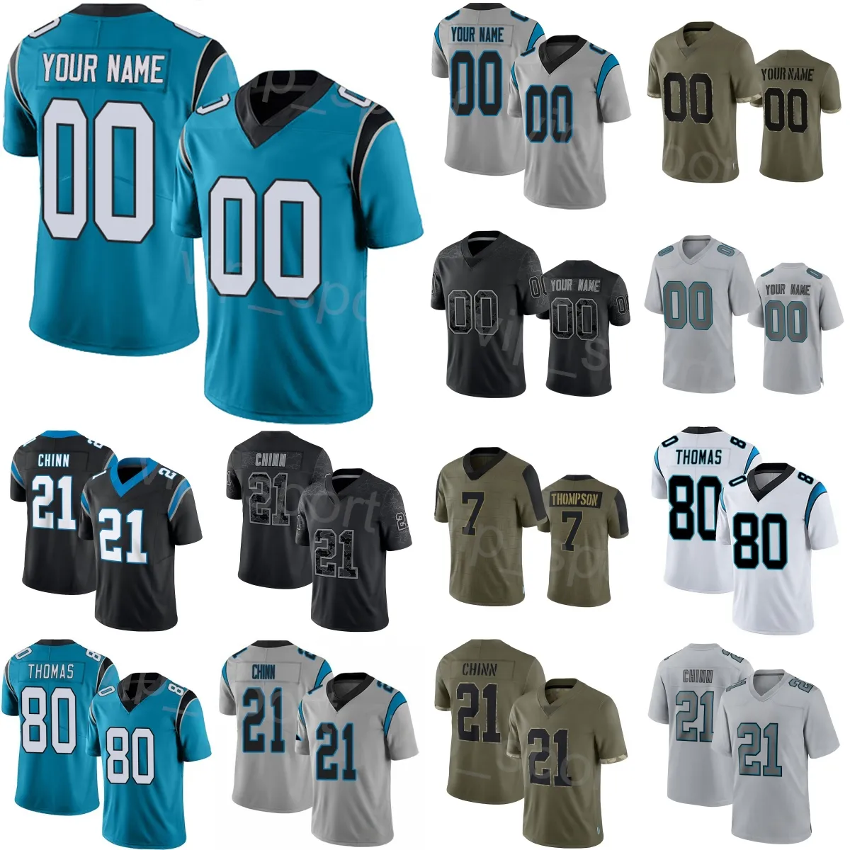 Team Wholesale Football 49 Frankie Luvu Jersey 25 Xavier Woods 21 Jeremy Chinn 80 Ian Thomas 82 Tremble 7 Shaq Thompson 3 Raheem Blackshear 5 Laviska Shenault Jr Kid