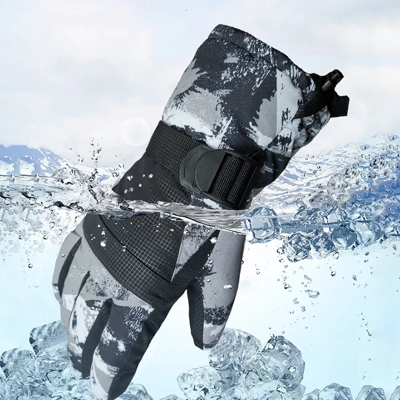 Rękawiczki narciarskie ciepłe snowboard Man Mittens Waterpoof Winter Woman Kobiety Podgrzewany śnieg Siekawica narciarska Sport Outdoor Men Ubrania górskie 230814