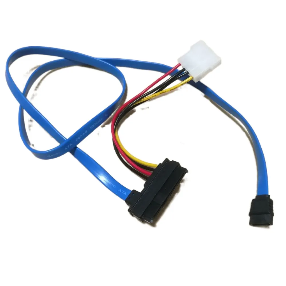 SFF-8482 SAS 29P 29PIN a SATA con el servidor de cable de alimentación de 4pin de 4pin servidor de datos de disco duro Cable de 70 cm