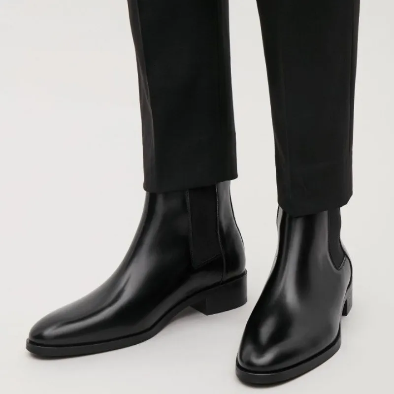 Handmade Cowhide Black Chelsea Aldo Boots Women For Men