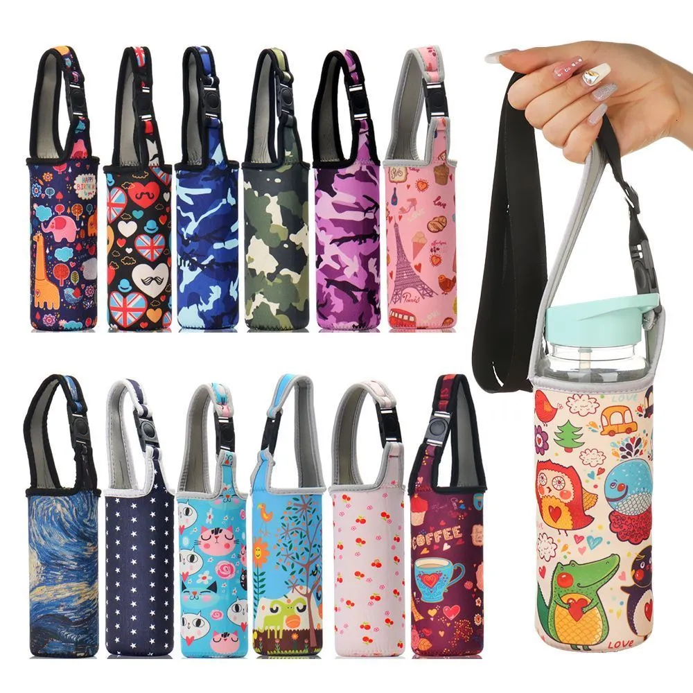 Tumblers 1pc portátil esporte a água capa de tampa de tampa de tampa de manga de manga Bolsa garrafas de bolsa de xícara de xícara de acampamento acessórios 230814