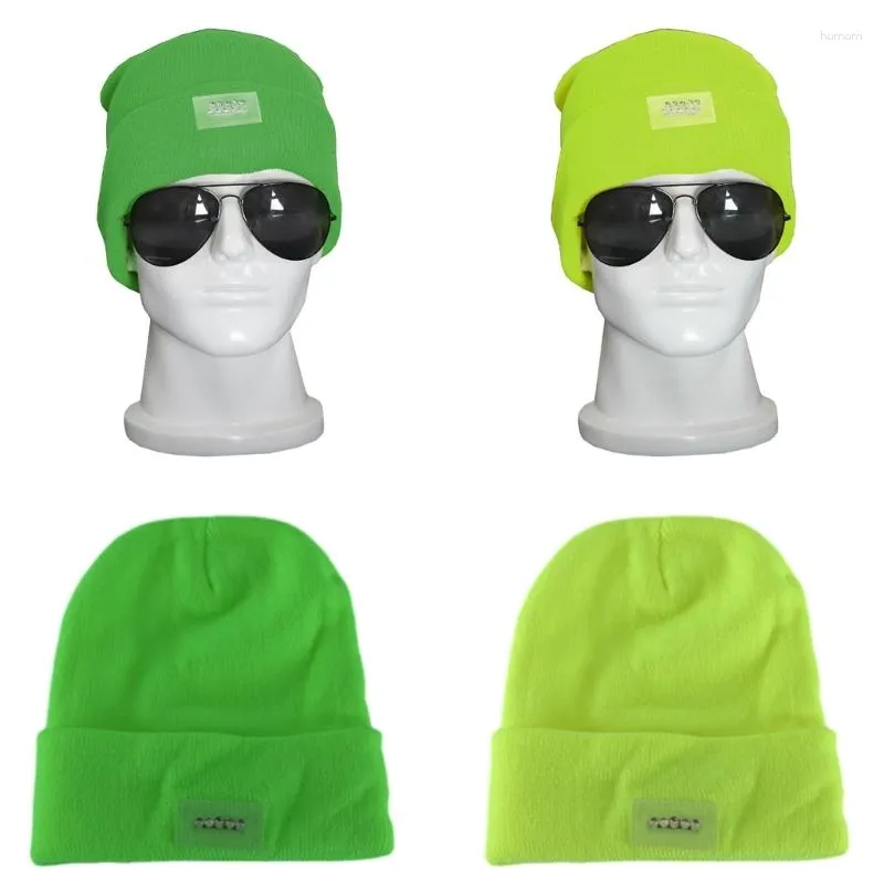 Berety dla dorosłych Knitte LED LED UP Studenci Outdoor Cycling Hat Skiing Cudowna zimna zima Keep That dla pary