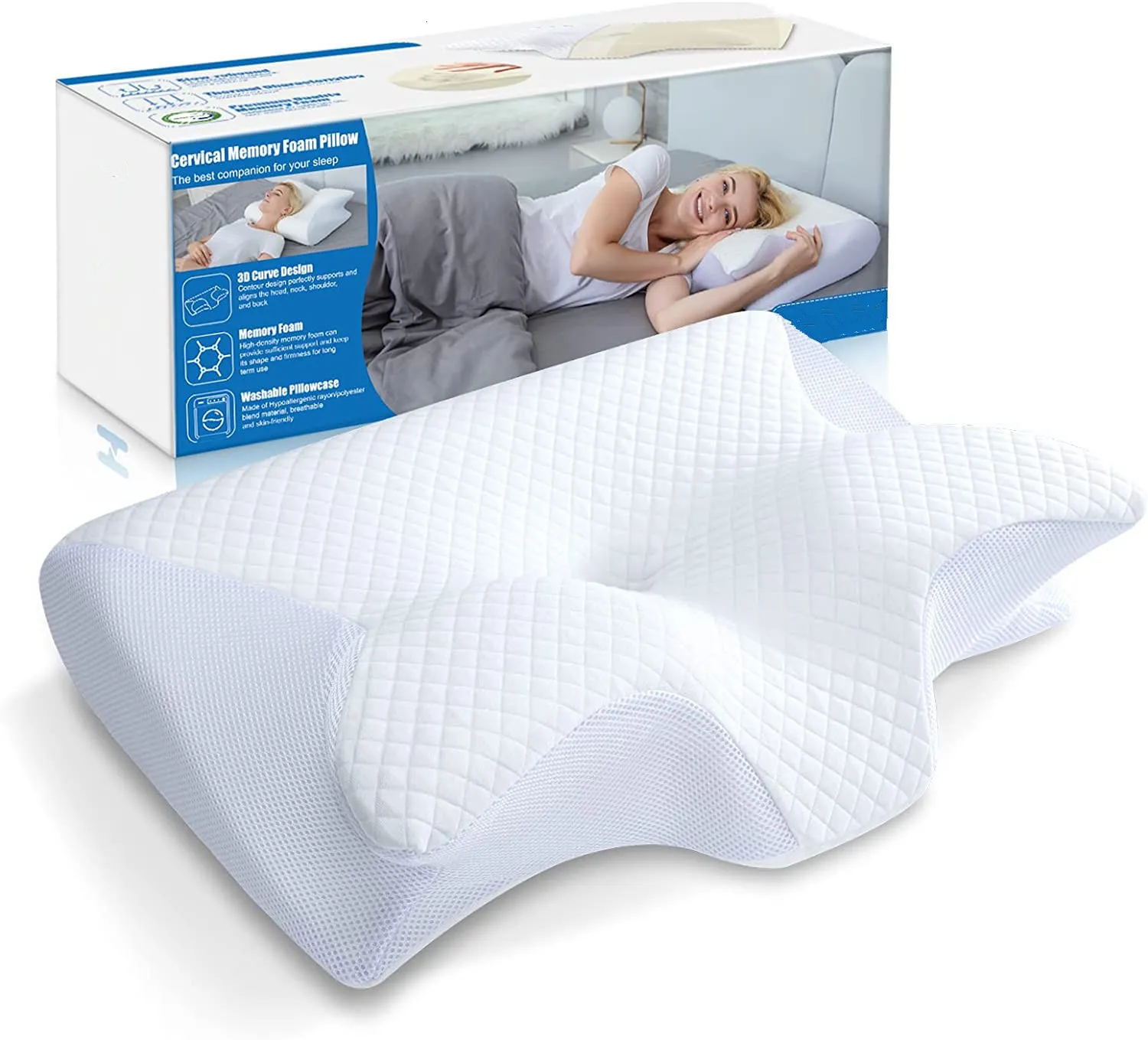 Oreiller Mémoire de mousse Contour Oreiller couche Pourion orthopédique ergonomique pour le coucher d'estomac Slein Sleeper Contour de support de support 230812