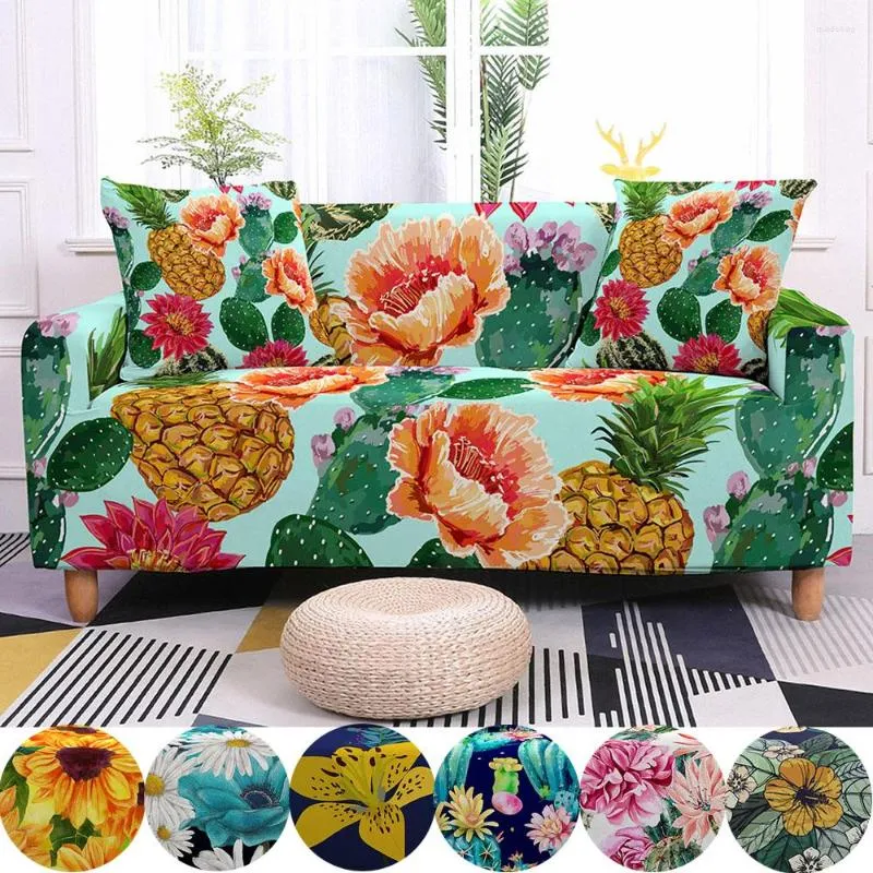 Stol täcker blommigt tryck soffa täckning 1/2/3/4 säten elastisk soffa för vardagsrum stretch tvättbart slipcover möbelskydd