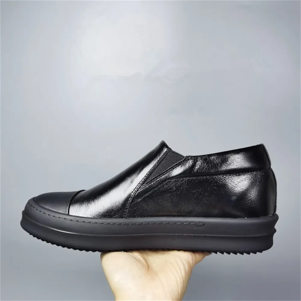 High Top Quality Full Black Wax Real Leather TPU Sneakers Boots Fragrant Sole Rock Ins luxuious Shoes