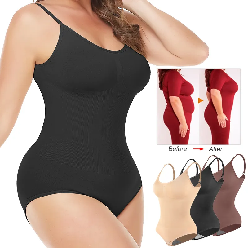 Women's Shapers Plus Size S-3XL Cami Bodysuit Shapewear Women Body Shaper Tummy Control Slimming Sheath Push Up Camisole Slimmer Abdomen Corset 230812