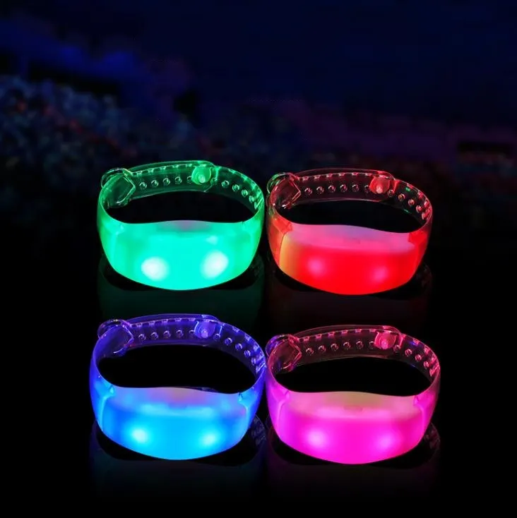 500pcs TPU LED Bracelets RGB Color Changing Silicone Luminous Wristband With 43Keys 400 Meters 10 Area Zones