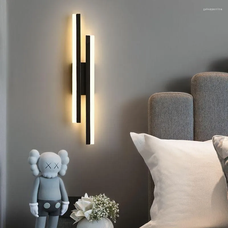 Lampe murale salon canapé fond LED Strip atmosphère clair Light Creative Line Couple Bedroom Bedside Lampes Home Decoration