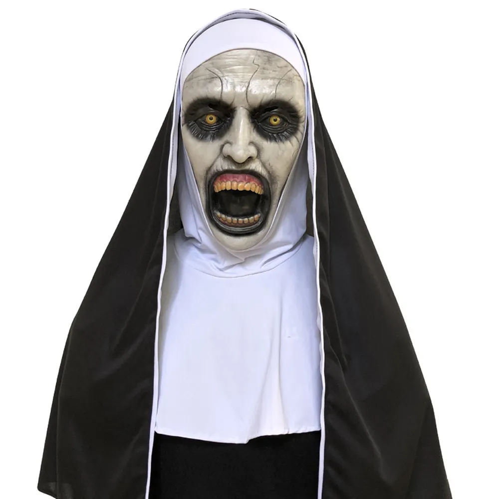 Party Masks Latex Mask Halloween Decorations Cosplay Scary Horrible Nun Mask Melting Face Costume Halloween Masquerade Prop 230812