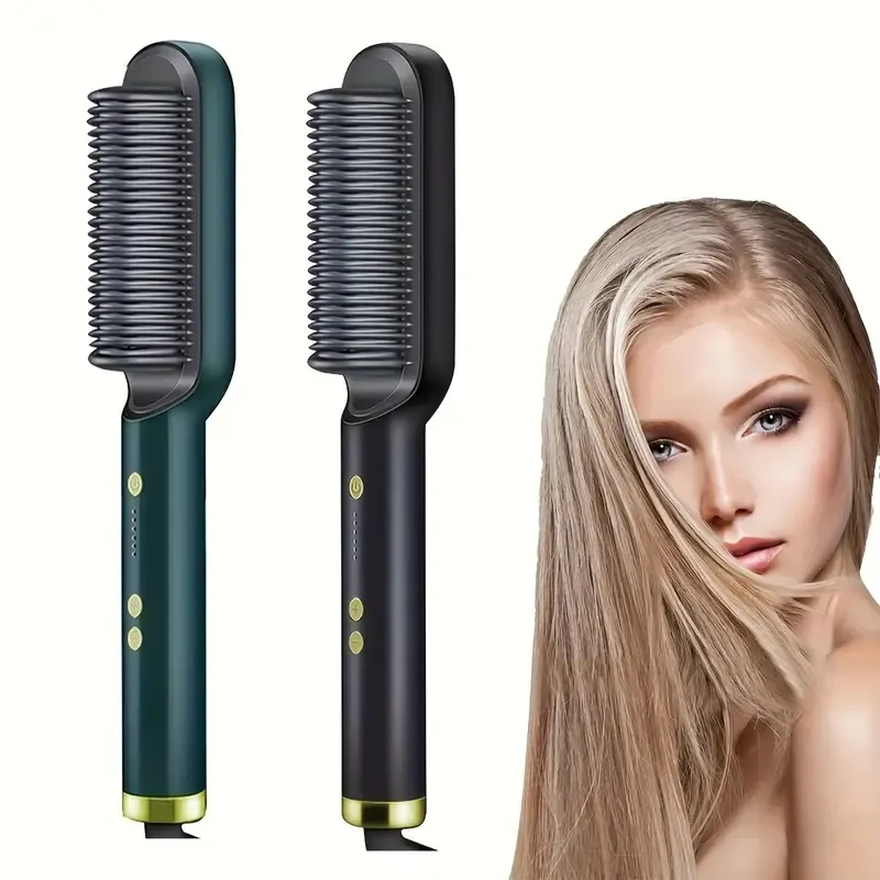 Hair Straightener Brush, Negative Ion Styling Comb, Portable Hair  Straightener and Curler