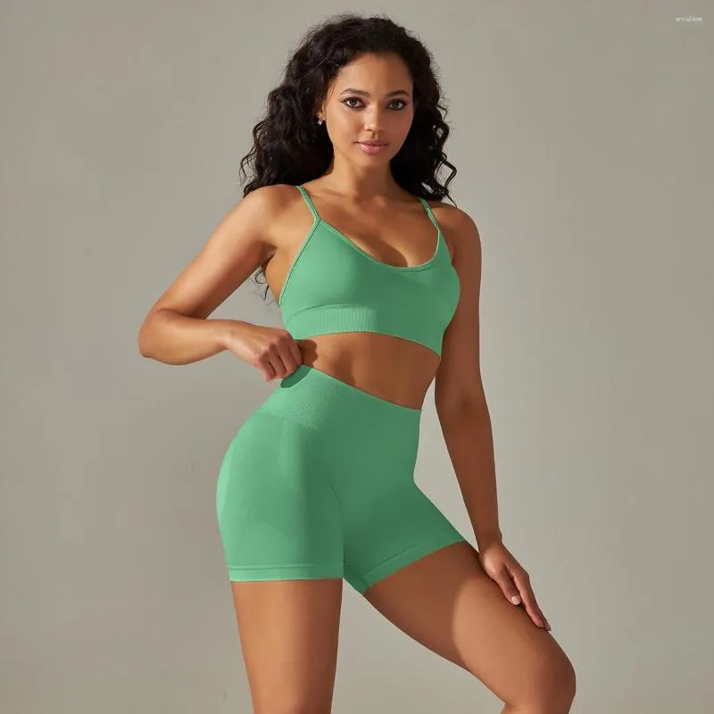 Tracce femminili da donna senza soluzione di continuità set camisole reggiseno cortometrali da fitness tracce di tuta da donna in palestra per abbigliamento traspirato