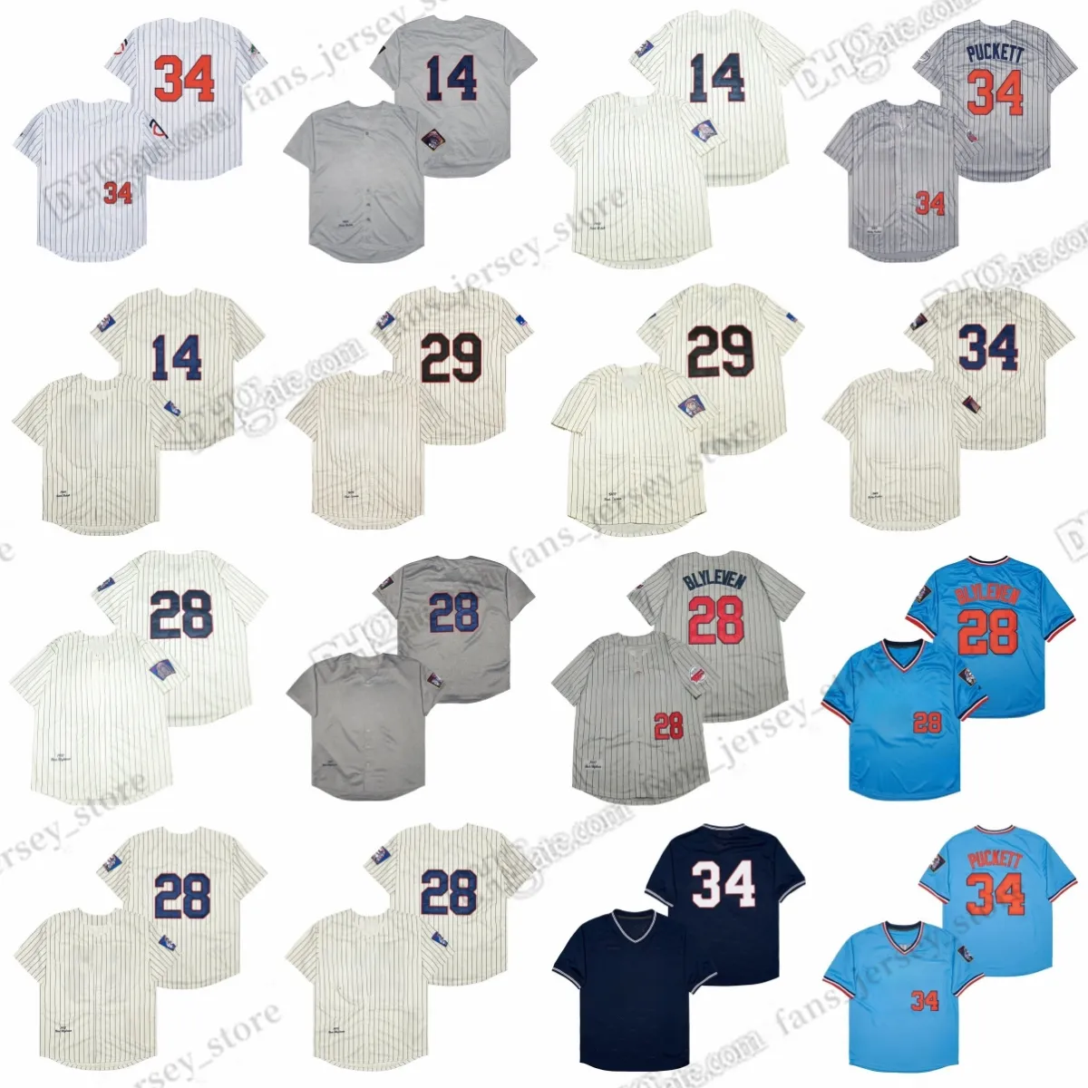 1987 Kirby Puckett Vintage Baseball Jerseys 29 Rod Carew 3 Harmon Killebrew 28 Bert Blyleven 14 Kent Hrbek Stitched Jersey