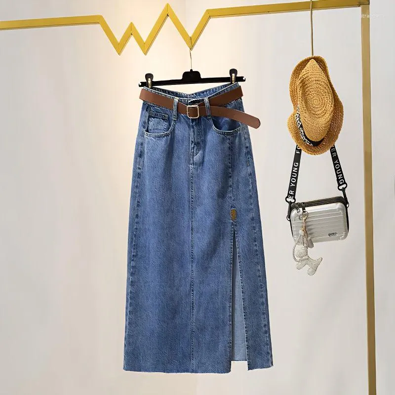 Mid length top denim skirts youth