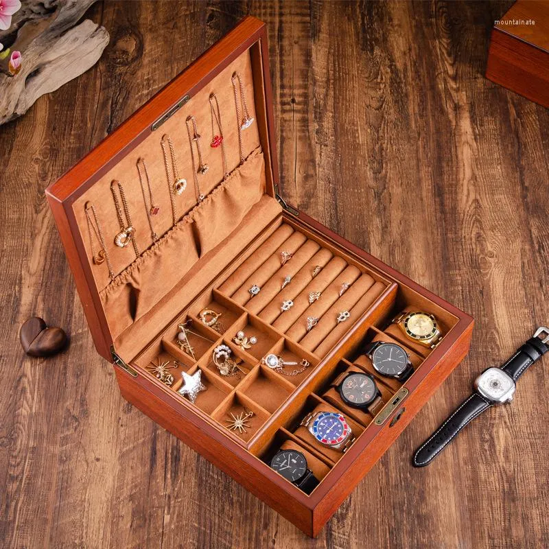 Wooden Watch Storage Case Big Size Organizer For Jewelry Rings Mens Leather Bracelets And Watches Perfect Gift Idea From Mountainate 82.64 DHgate.Com