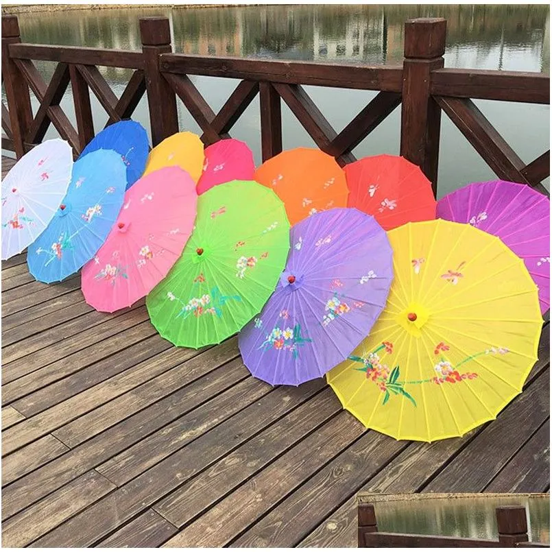 Umbrellas Adts Size Japanese Chinese Oriental Parasol Handmade Fabric Umbrella For Wedding Party P Ography Decoration Dh9580 Drop De Dha7Y