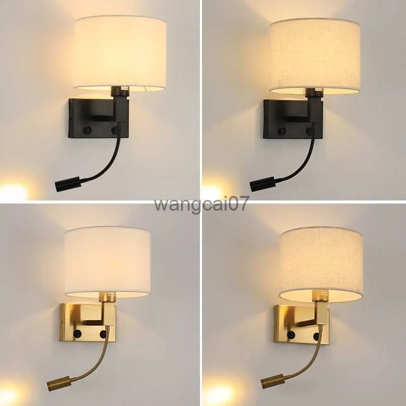 Lâmpadas de parede Lâmpada de parede LED moderna com interruptor 1W SOptLight Bedroom Bedside Light Light Lutas Indoor Room Lighting Decor HKD230814