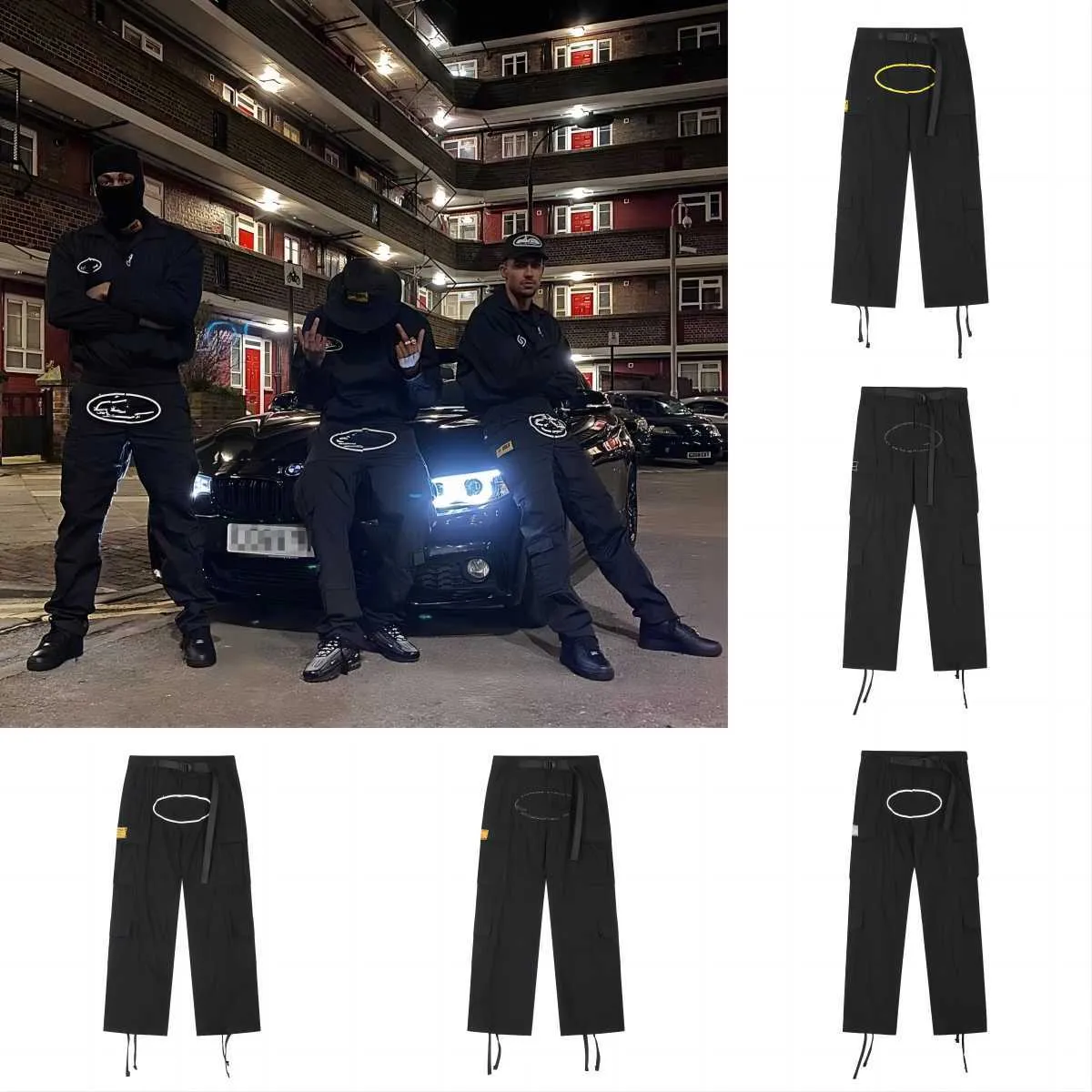 Męskie spodnie Y2K Cargo Spodnie Cortez Pants Harajuku Print Moders Alcatraz Multi Pocket Hip-hop punk rock szeroko zakrojony wyspa Super Street Bottom Av