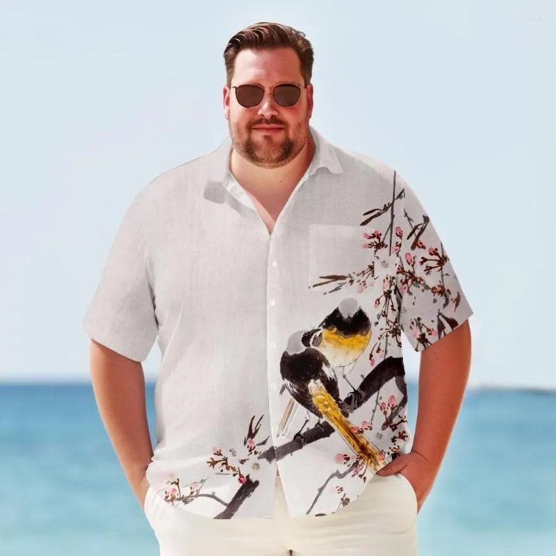 Casual shirts voor heren Big Tall Hawaiiaans shirt voor mannen Retro bowlen snel drogen zomer plus maat korte mouw oversized kleding